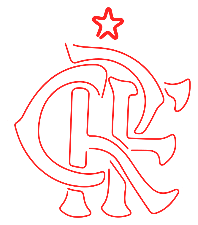 Escudo do Flamengo em neon vermelho